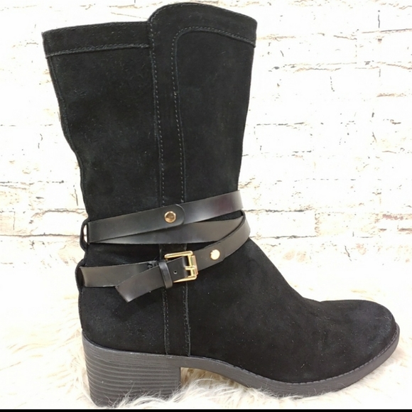 Bandolino Shoes - BANDOLINO MID CALF HEELED LEATHER BOOT SZ 8.5